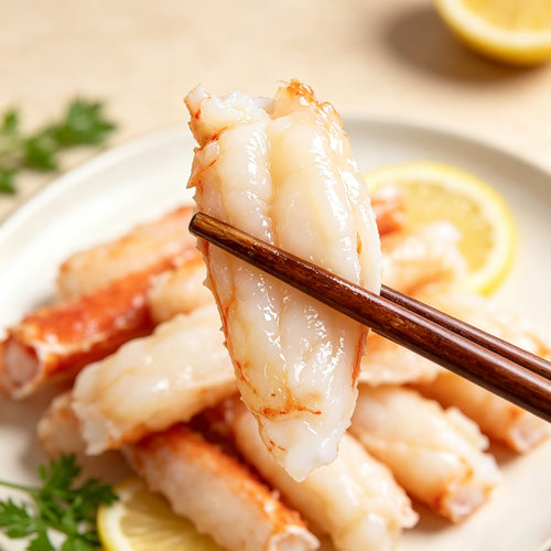 Frozen crab leg meat, hand-picked and shell-free